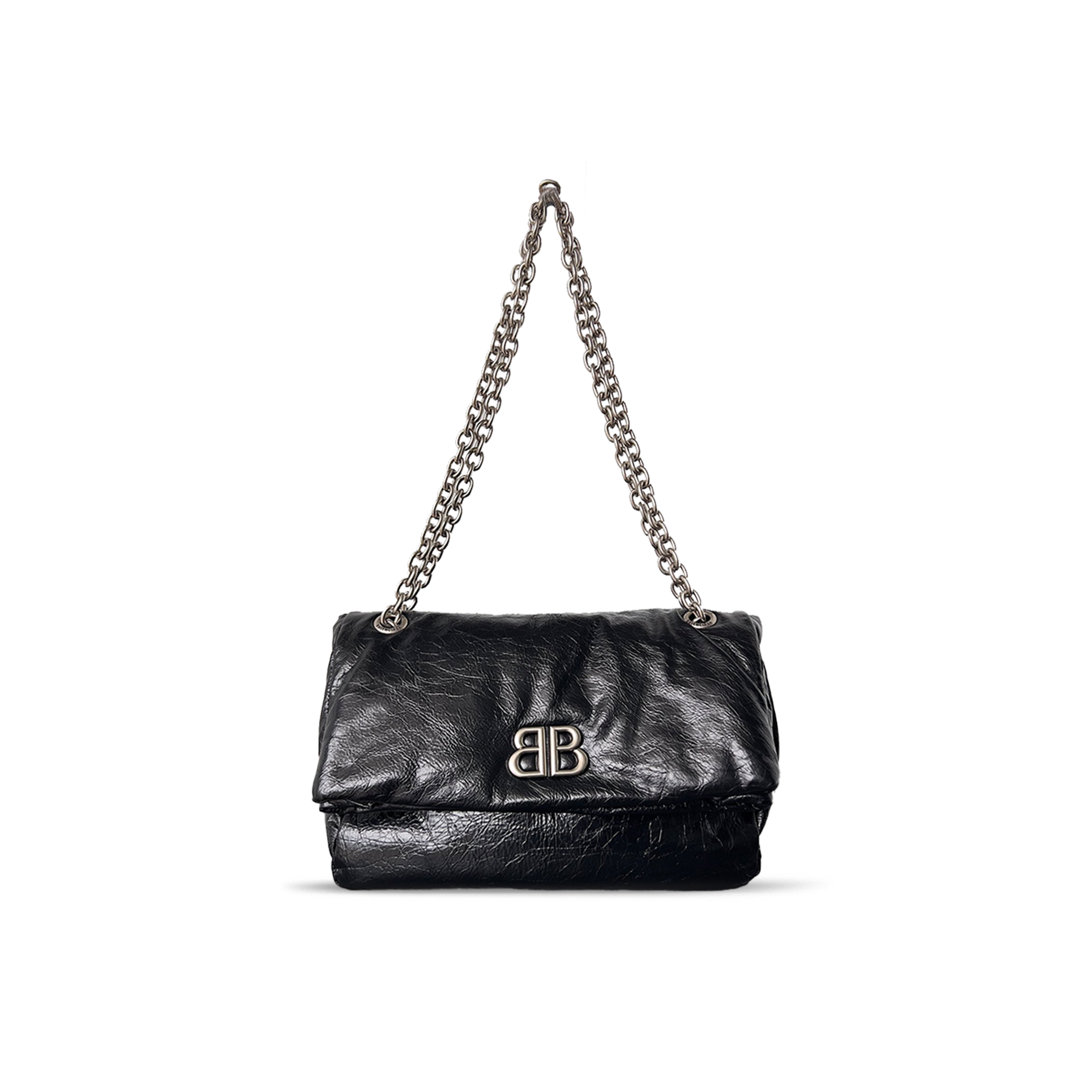 BALENCIAGA WOMEN'S MONACO BAG SMALL IN BLACK 7659662AAQ81000 (27.9*18*9.9cm)